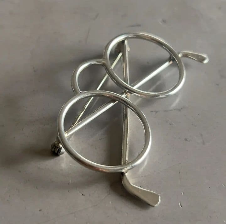 silver925 丸めがね vintage ブローチ