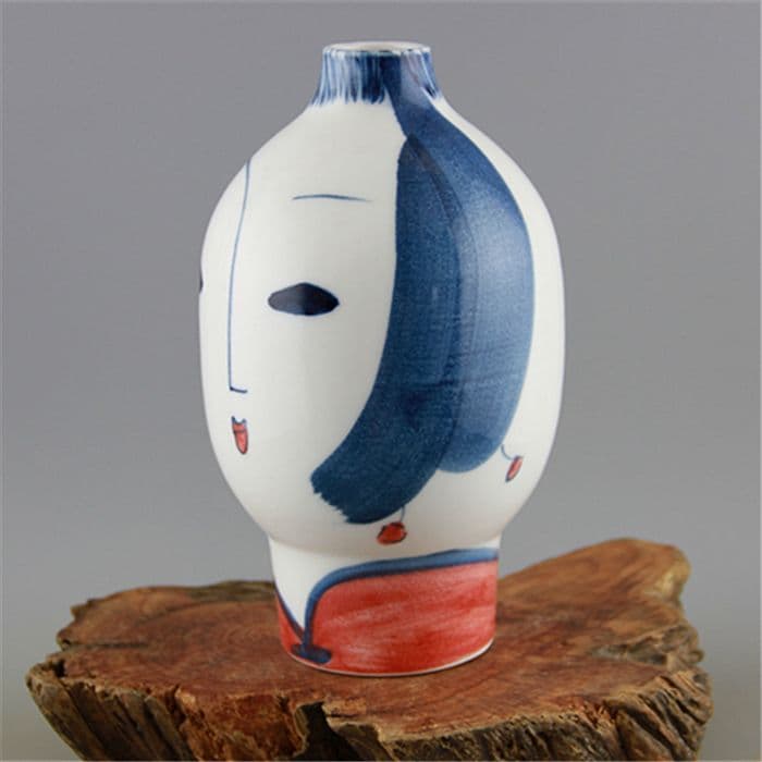 高白泥磁土美女型花瓶 景徳鎮 陶磁器 装飾品 工芸品美術品 置物
