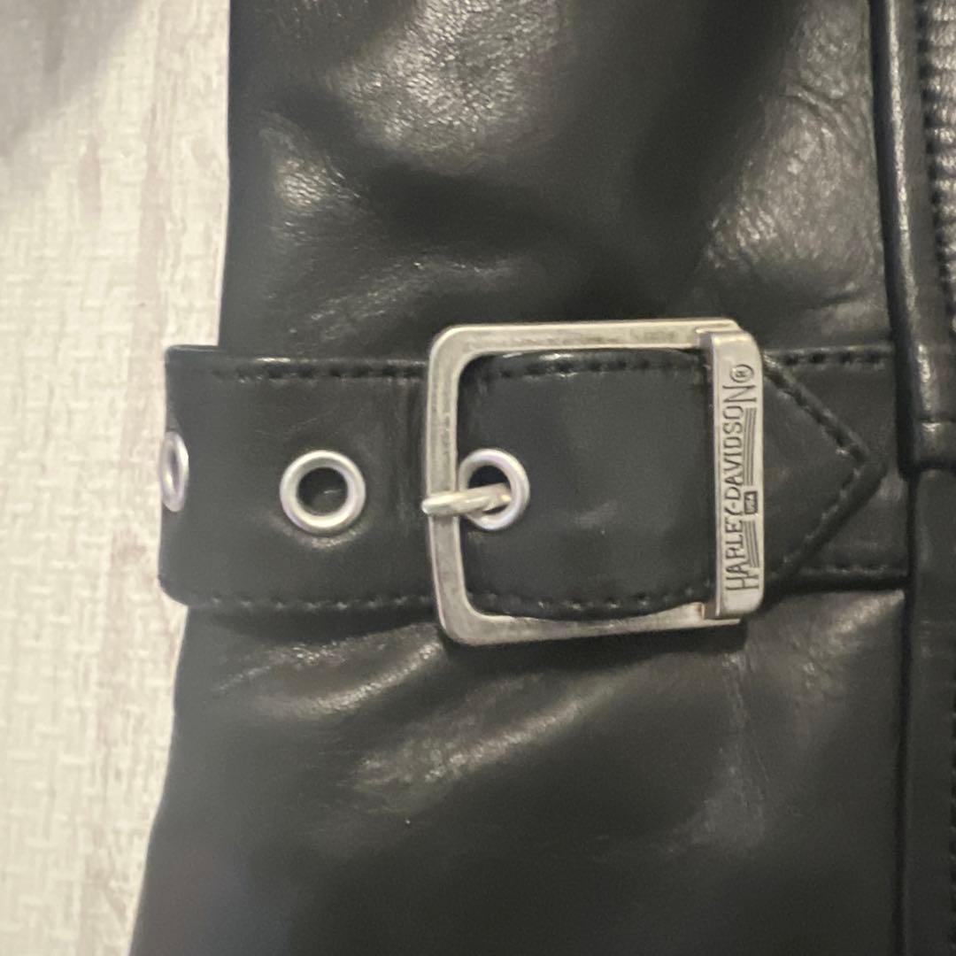 ハーレーダビットソン シングルライダース 牛革 ブラック　L
