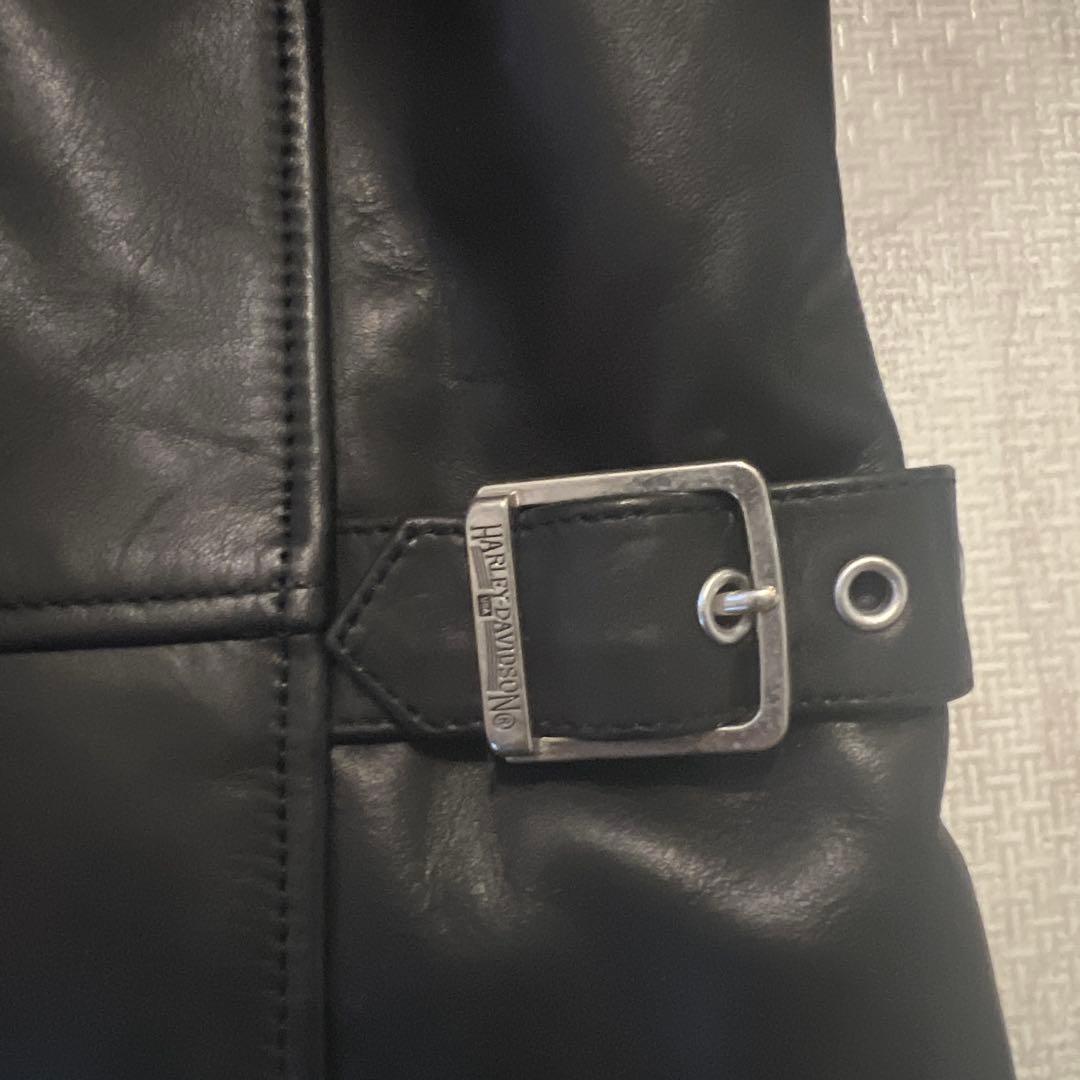 ハーレーダビットソン シングルライダース 牛革 ブラック　L