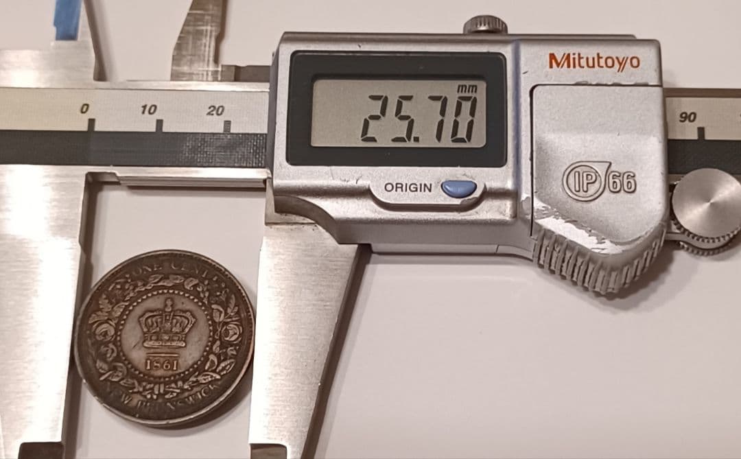 独特の色合い 1861年(165年前) ニューブランズウィック州の1セント銅貨