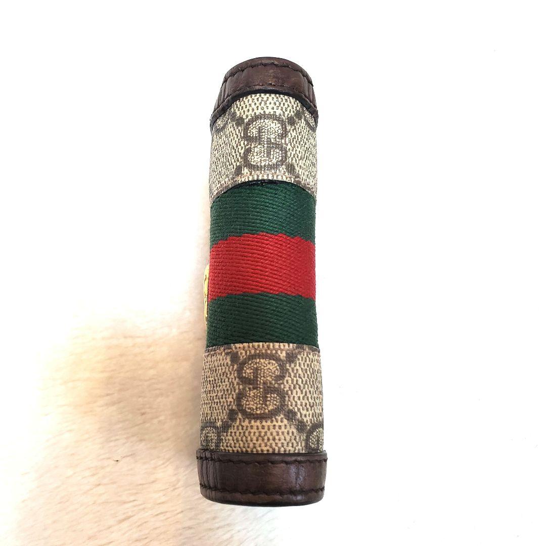 美品 グッチ シェリーライン オフディア 二つ折り財布 小銭入れ付き 茶