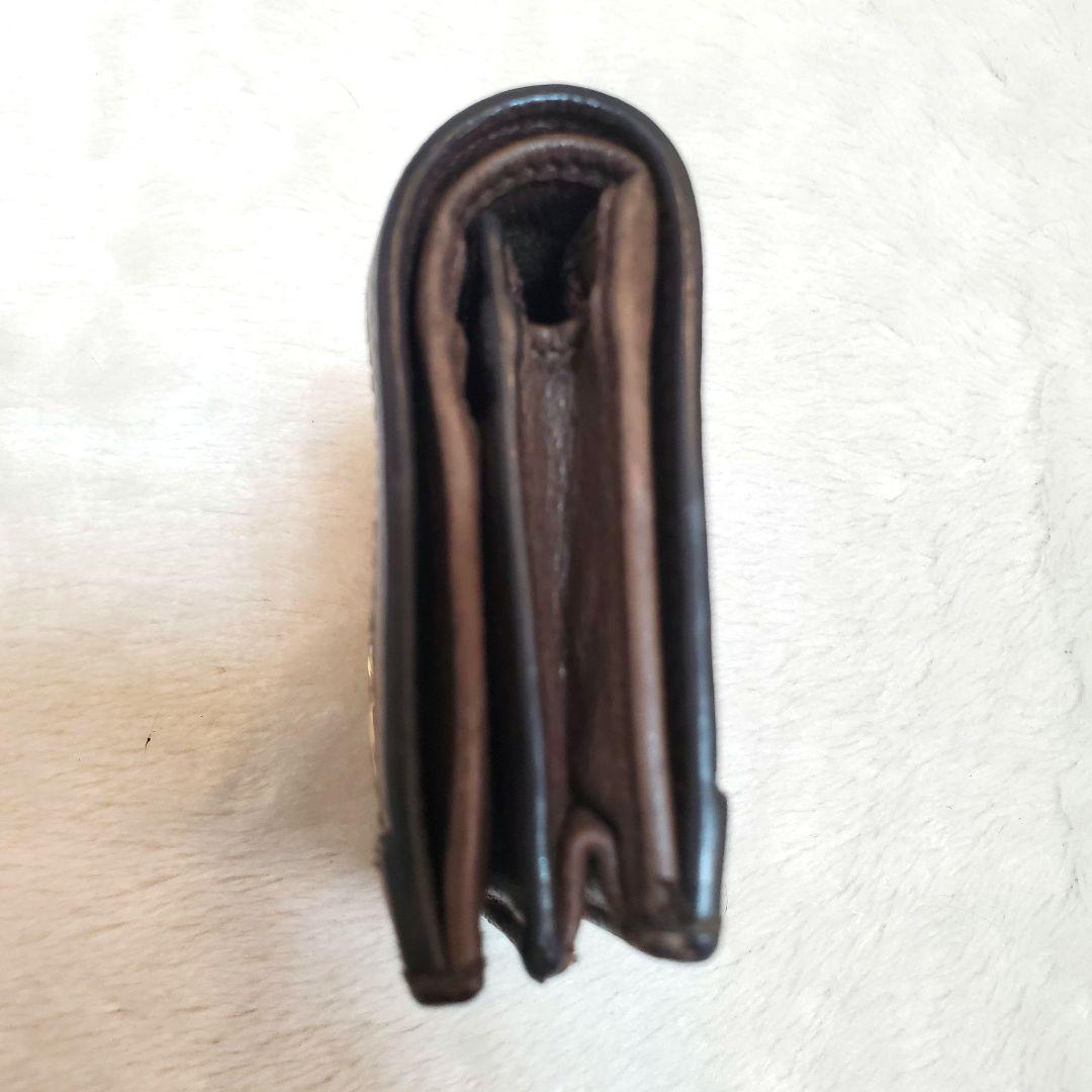 美品 グッチ シェリーライン オフディア 二つ折り財布 小銭入れ付き 茶