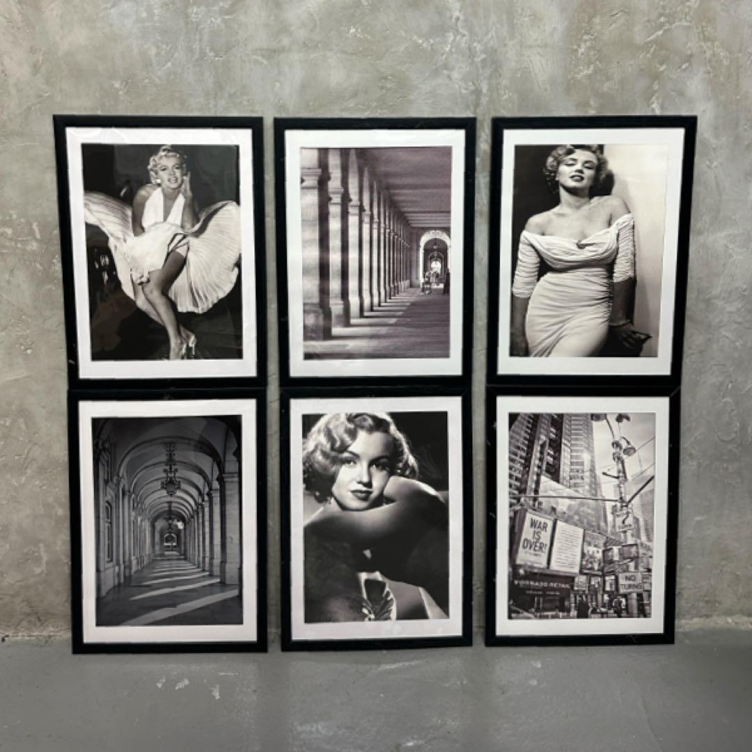 A3 ポスター アート 絵 額縁 フレーム付 一点物 店舗 展示品 6枚セット