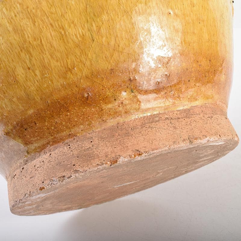 中国　黄釉　貼龍鳳凰文　六耳瓶　C　R7669B