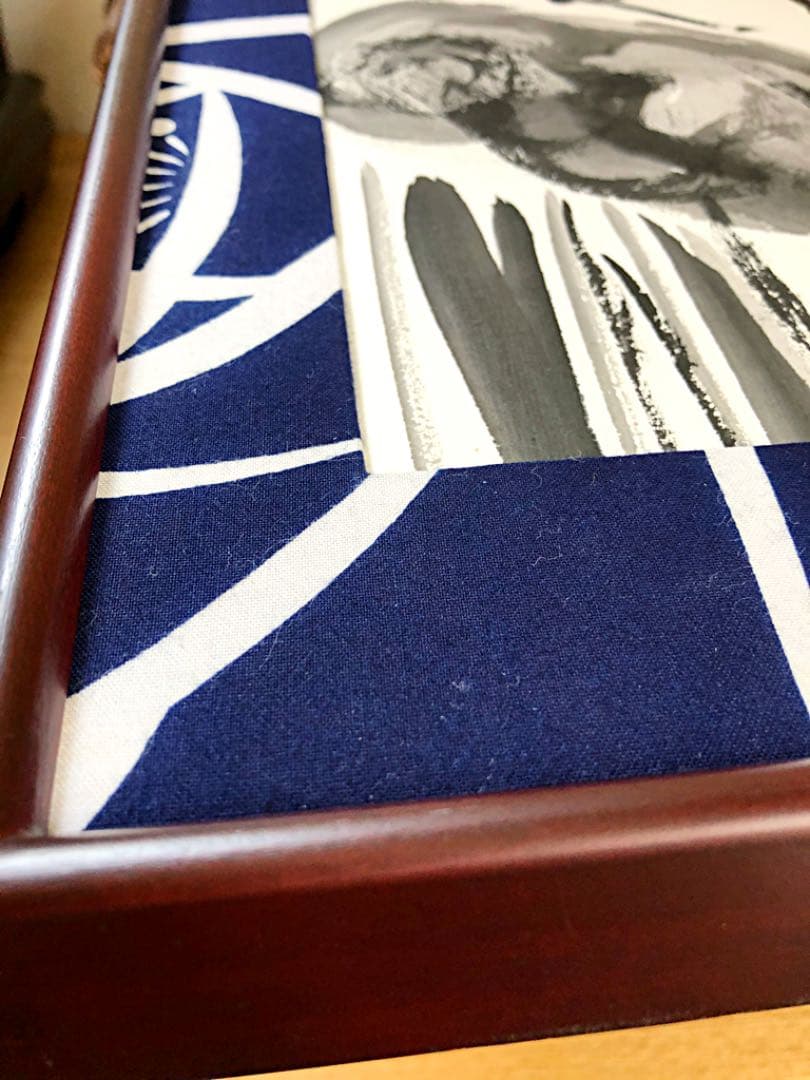 絵画 額装 山田ひろ子『雷様』 外箱付き