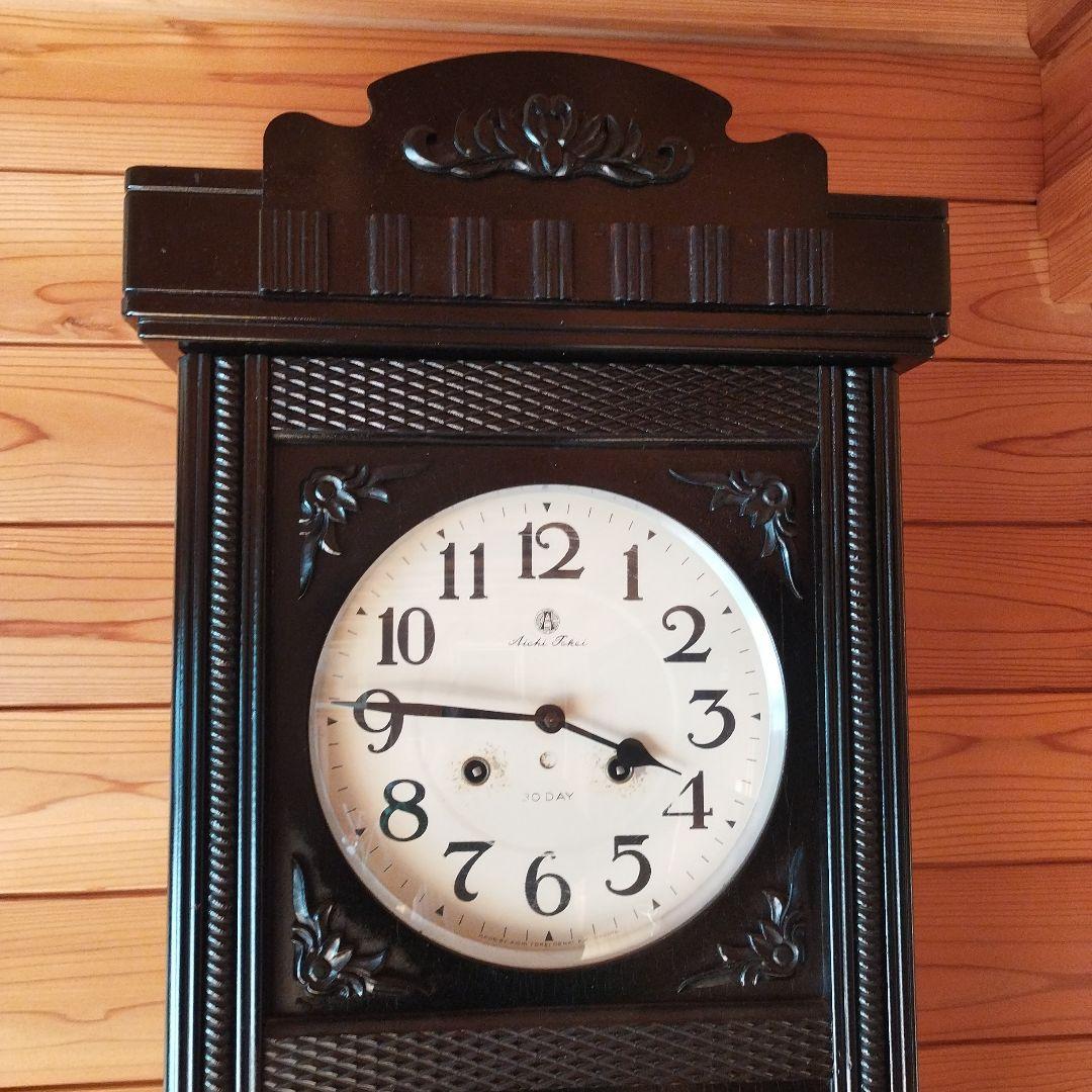 大型木製壁掛け時計 黒 　海恋太郎