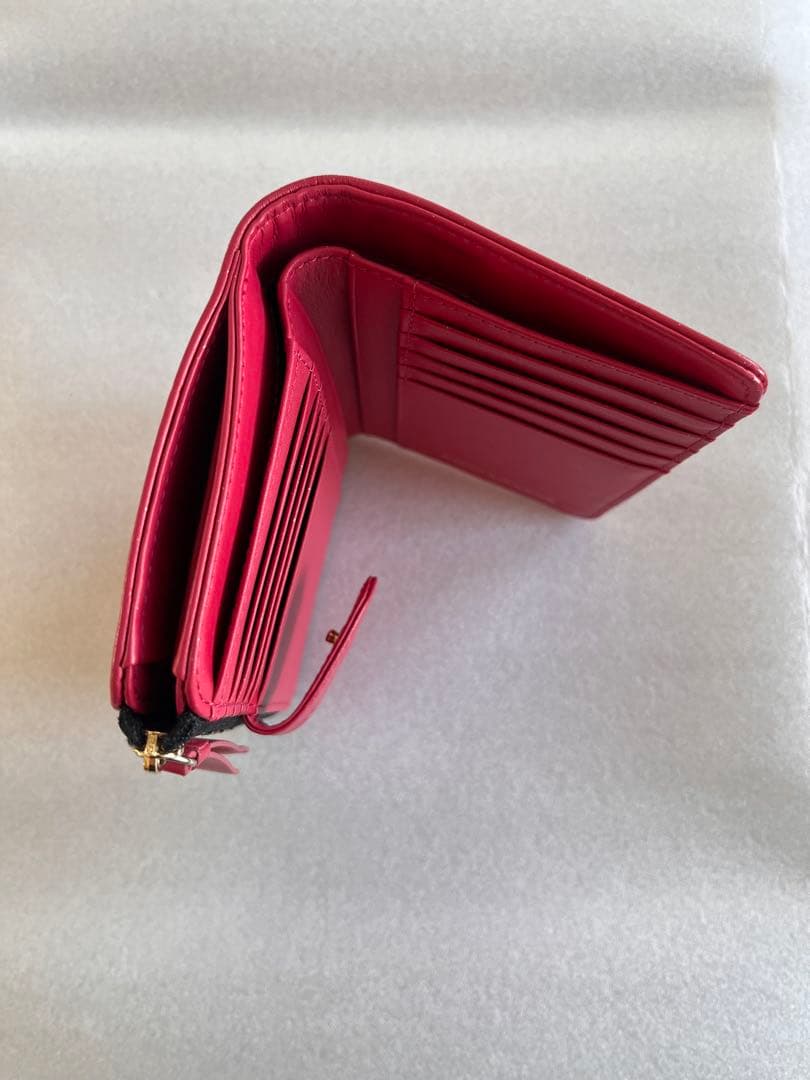 PINKY&DIANNE カヌレ L字ファスナー 二つ折り財布 フーシャピンク