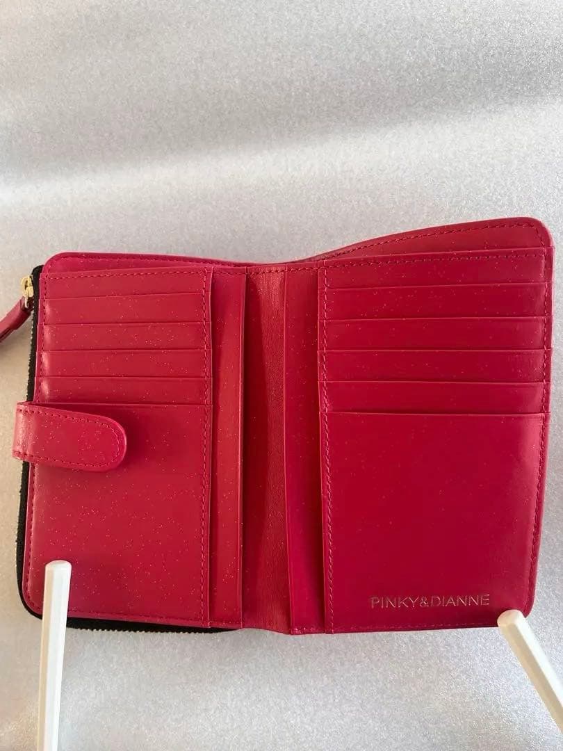 PINKY&DIANNE カヌレ L字ファスナー 二つ折り財布 フーシャピンク
