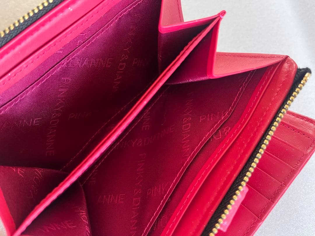 PINKY&DIANNE カヌレ L字ファスナー 二つ折り財布 フーシャピンク