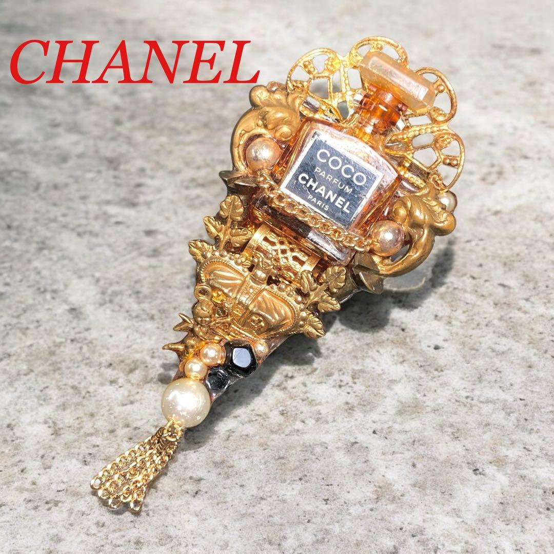 希少　CHANEL ヴィンテージ　ブローチ　パルファム　パール　エンジェル