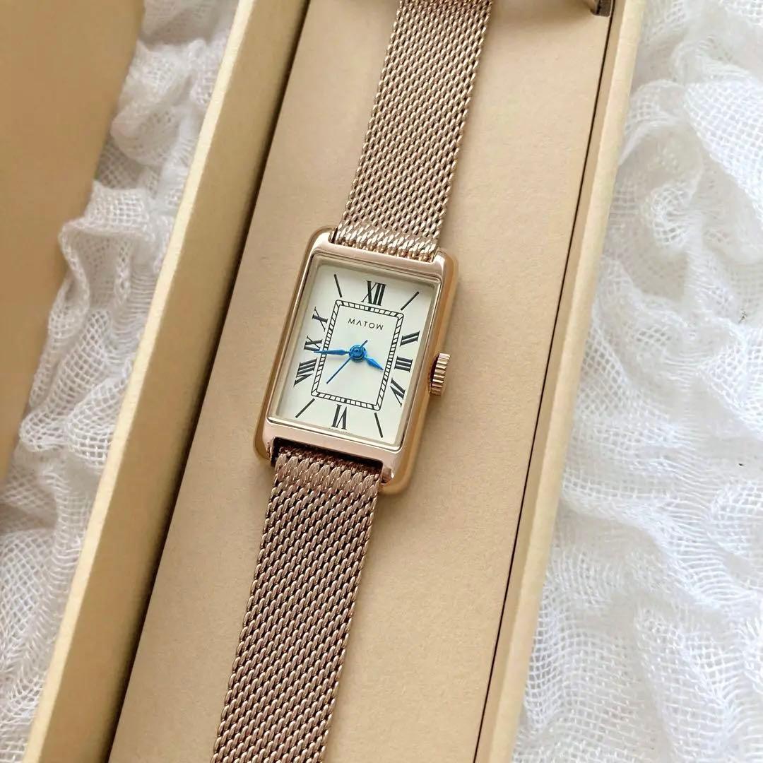 matow 腕時計 ゴールド メッシュ Tsuki シリーズ 朧月 マトウ