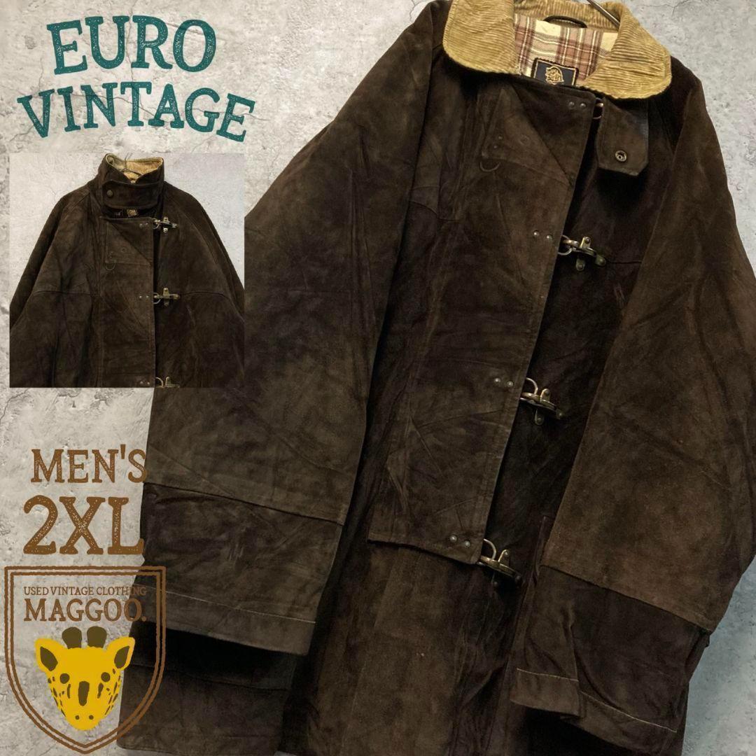 ☆ユーロ古着☆【ファイヤーマンジャケット 本革 スエード】メンズ2XL