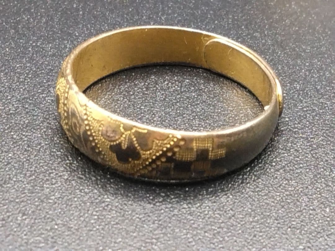 O*i様 【伝統工芸】日本 アンティーク 彫金 高彫 純銀 金張 指輪 ゴールド