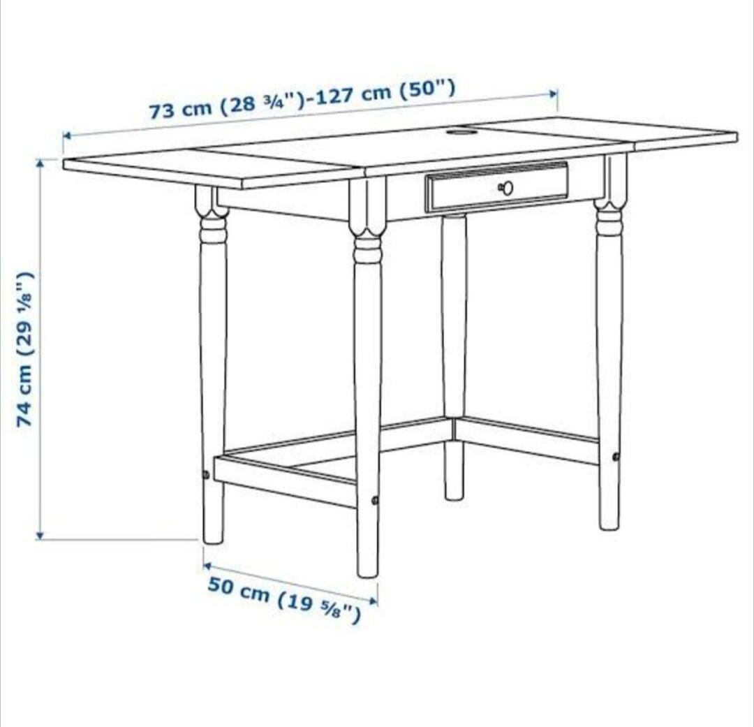【すまいる】IKEA INGATORP インガートルプ　伸長式テーブル