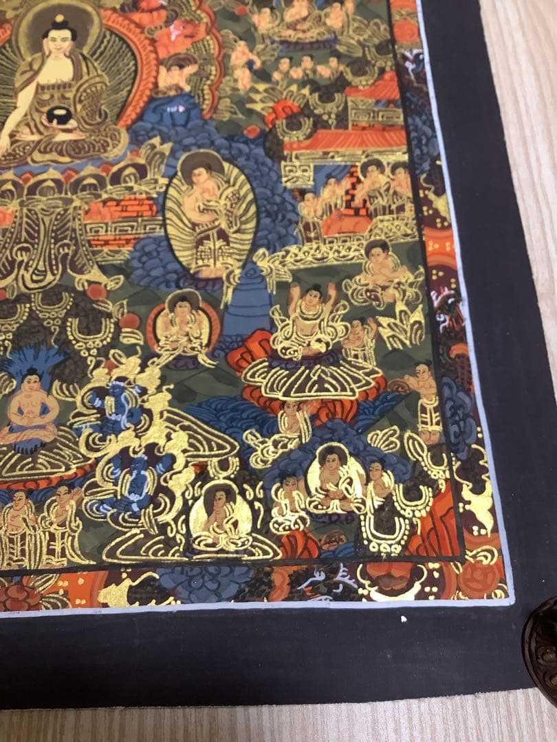 《 チベット密教　新品　1点物 》 釈迦の一生　曼荼羅　手描き　仏教　密教　30