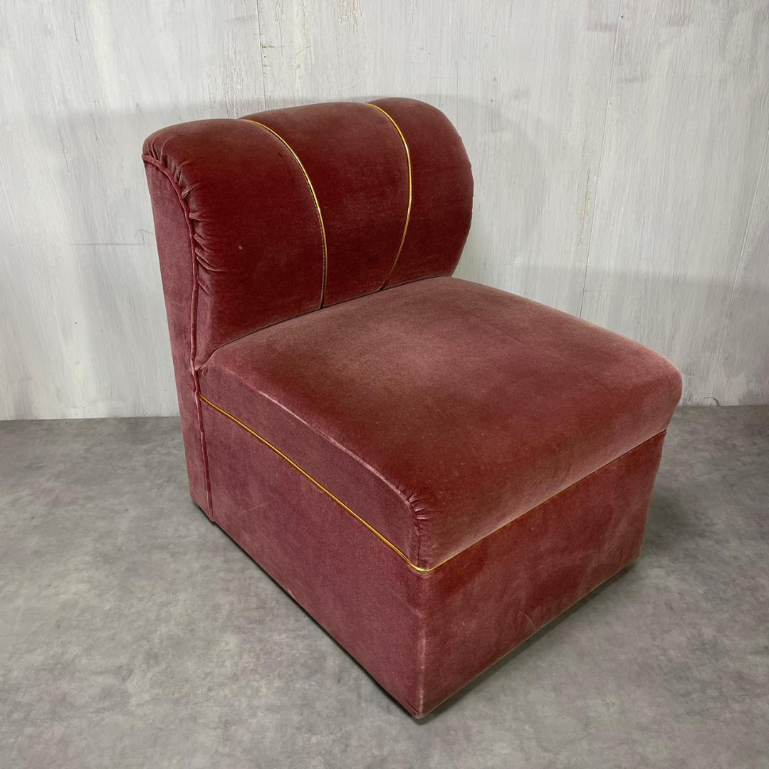 TiTi！ヴィンテージ モケット ピンクパープル ソファ 業務用 レトロ