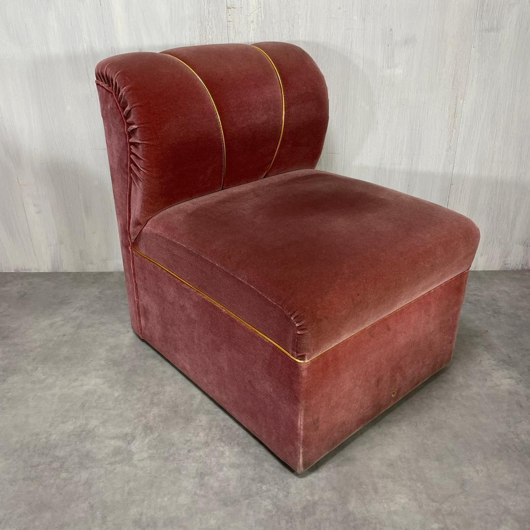 TiTi！ヴィンテージ モケット ピンクパープル ソファ 業務用 レトロ