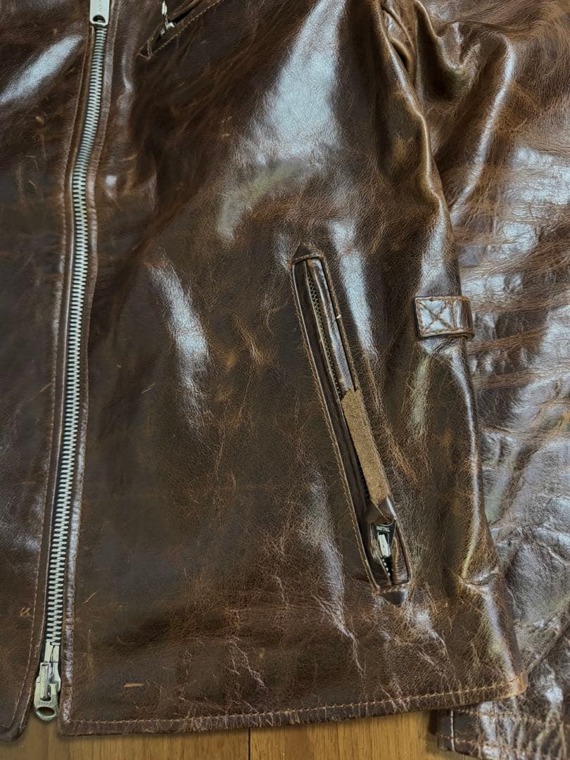 雰囲気抜群 CIDU 復刻 レザー スポーツジャケット デカTALON サイズM