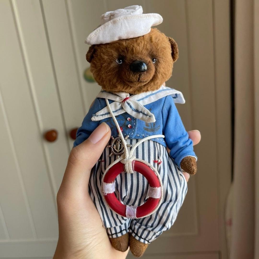 出航が待ち遠しいくま テディベア ぬいぐるみ 海外作家様 ハンドメイド 熊