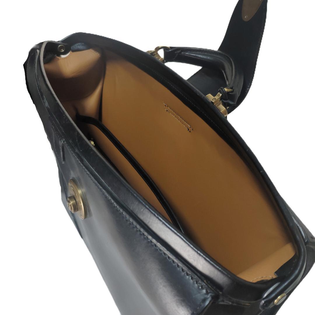 万双 ダレス バック 二つマチ カギ ブライドルレザー ビジネス ブリーフ 本革