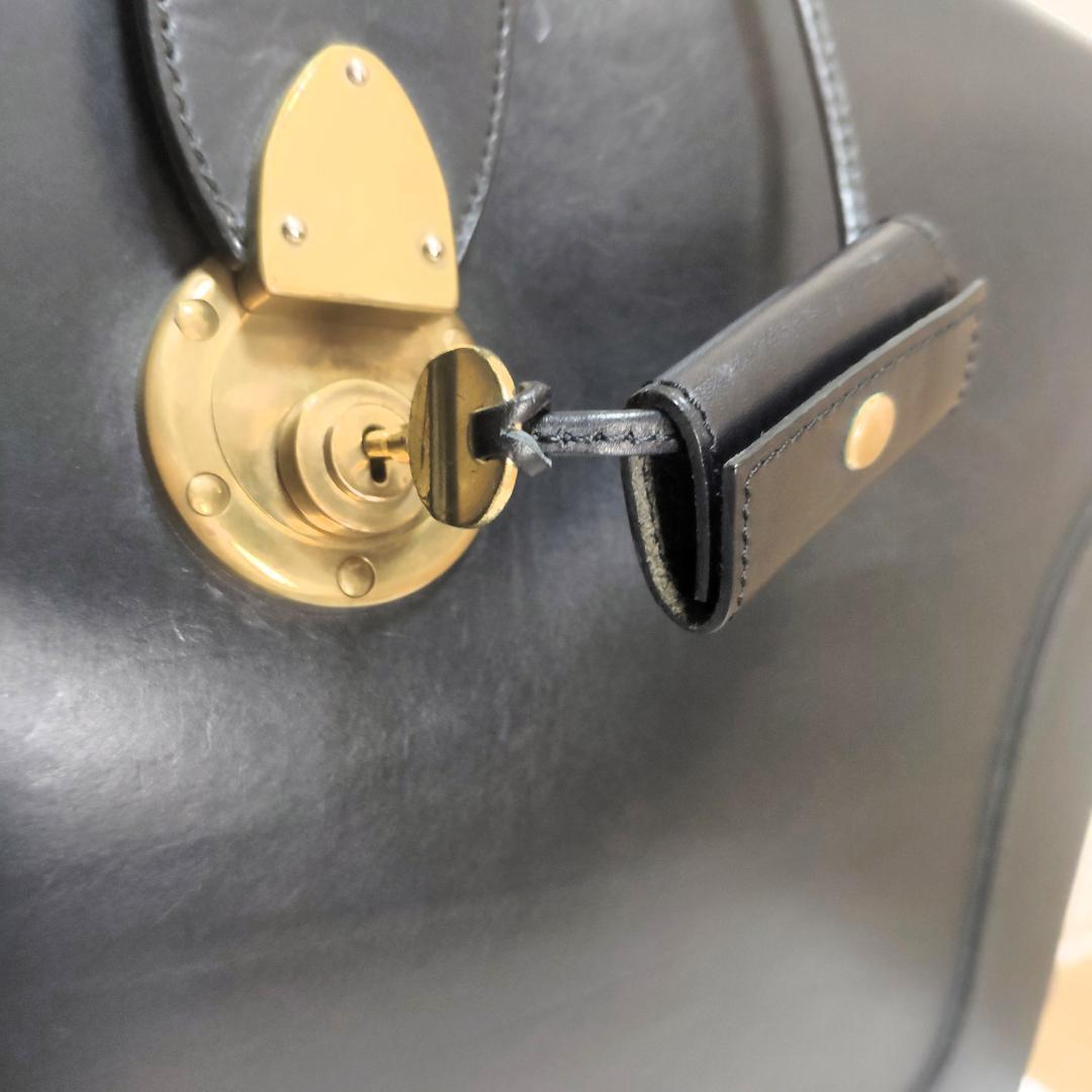 万双 ダレス バック 二つマチ カギ ブライドルレザー ビジネス ブリーフ 本革