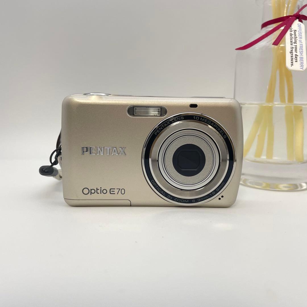 美品✨PENTAX Optio E70✨動作確認済 スマホ転送OK 単三電池♪