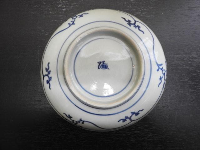 伊万里　花唐草染付中皿　江戸時代　MA296