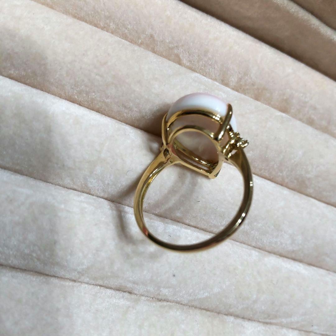 【未使用】ＧＳＴＶ Ｋ１８ ＹＧ コンクシェル リング