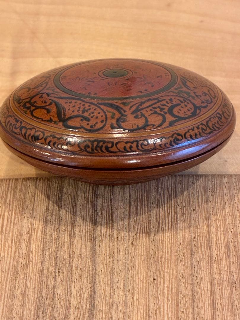 白雲庵 難波仁斎 香合 花兎模様 自作の絵あり