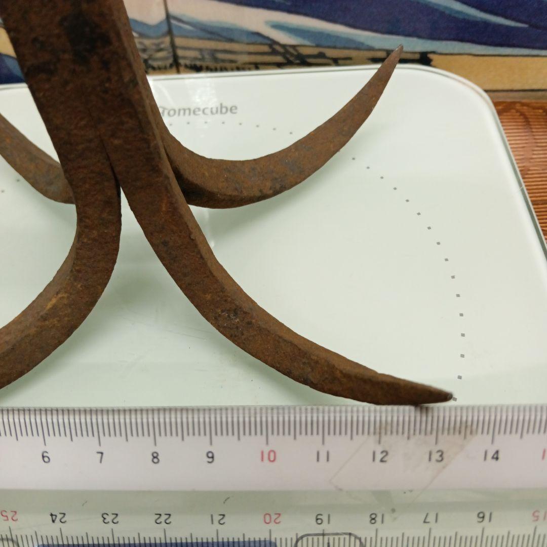 江戸時代忍者七つ道具Ninja海外コレクター向き稀少レア重厚古鉄製鉄鈎鈎縄当時物