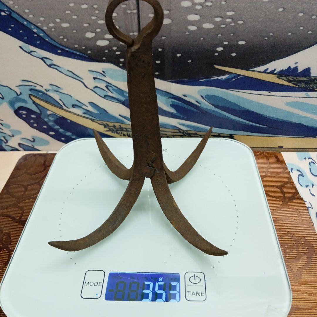江戸時代忍者七つ道具Ninja海外コレクター向き稀少レア重厚古鉄製鉄鈎鈎縄当時物