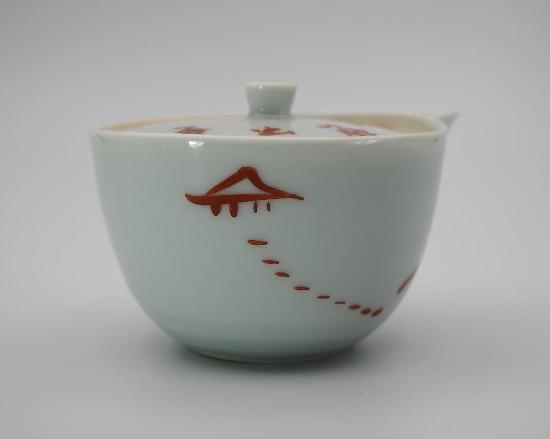 清風与平  磁彩  雪嶺出居図 宝瓶 箱付