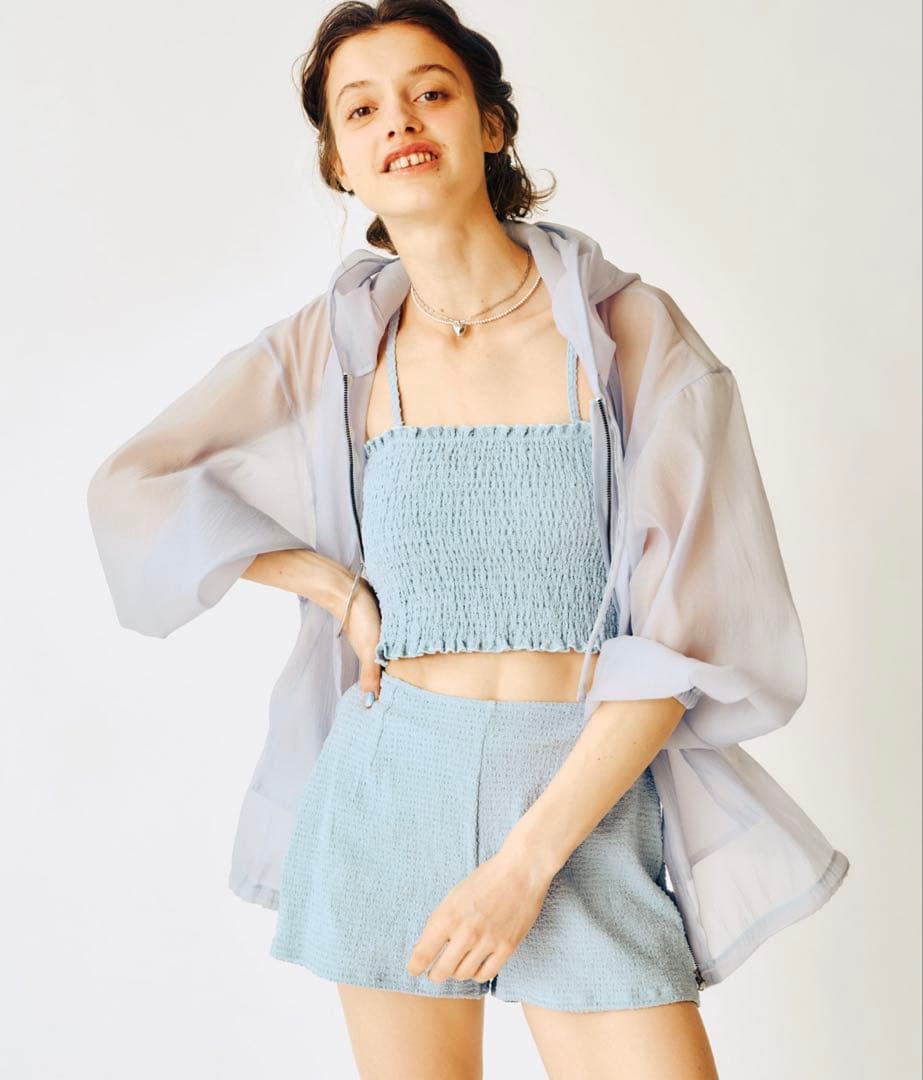 シアーパーカー4SETスイムウェア M ブルー 水着 mystic