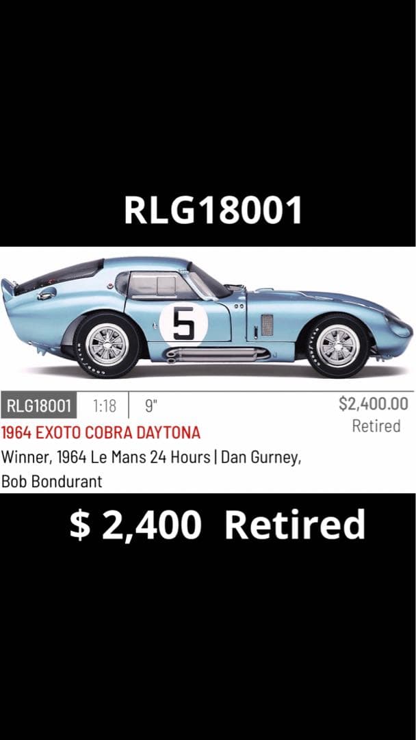 ★絶版レア！￼￼￼エグゾト 1/18 コブラ デイトナ クーペ