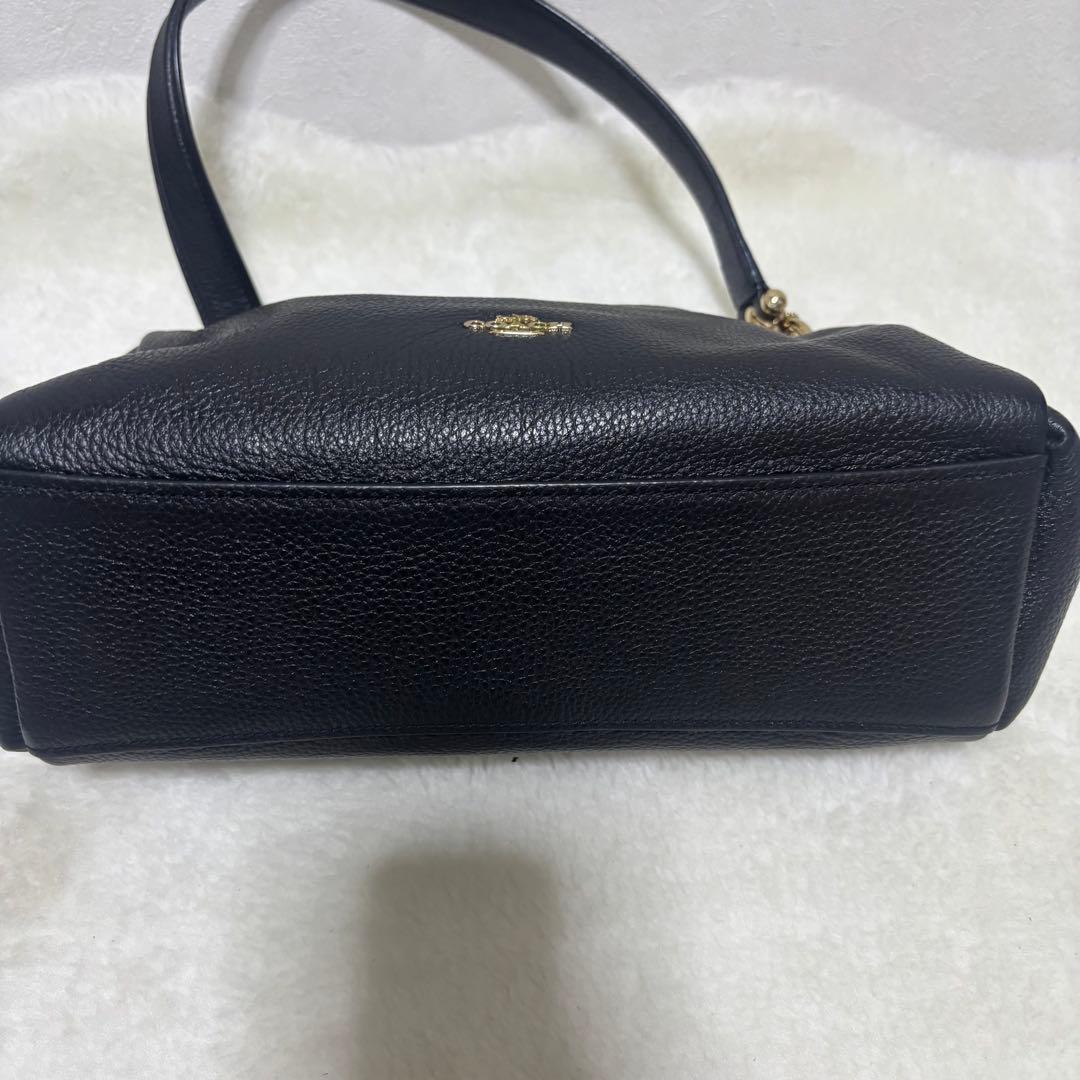 【美品】コーチ ワンショルダーバッグ レザー ブラック ゴールド金具 2way