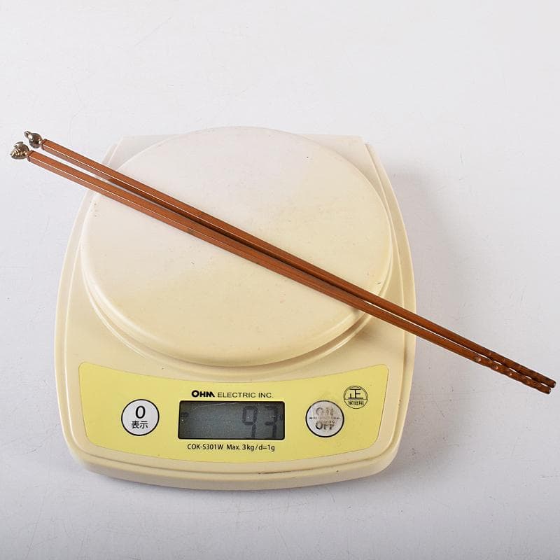 茶道具　釜師　高木治良兵衛作　南鐐鳥頭飾　火箸　共箱　C　R8572