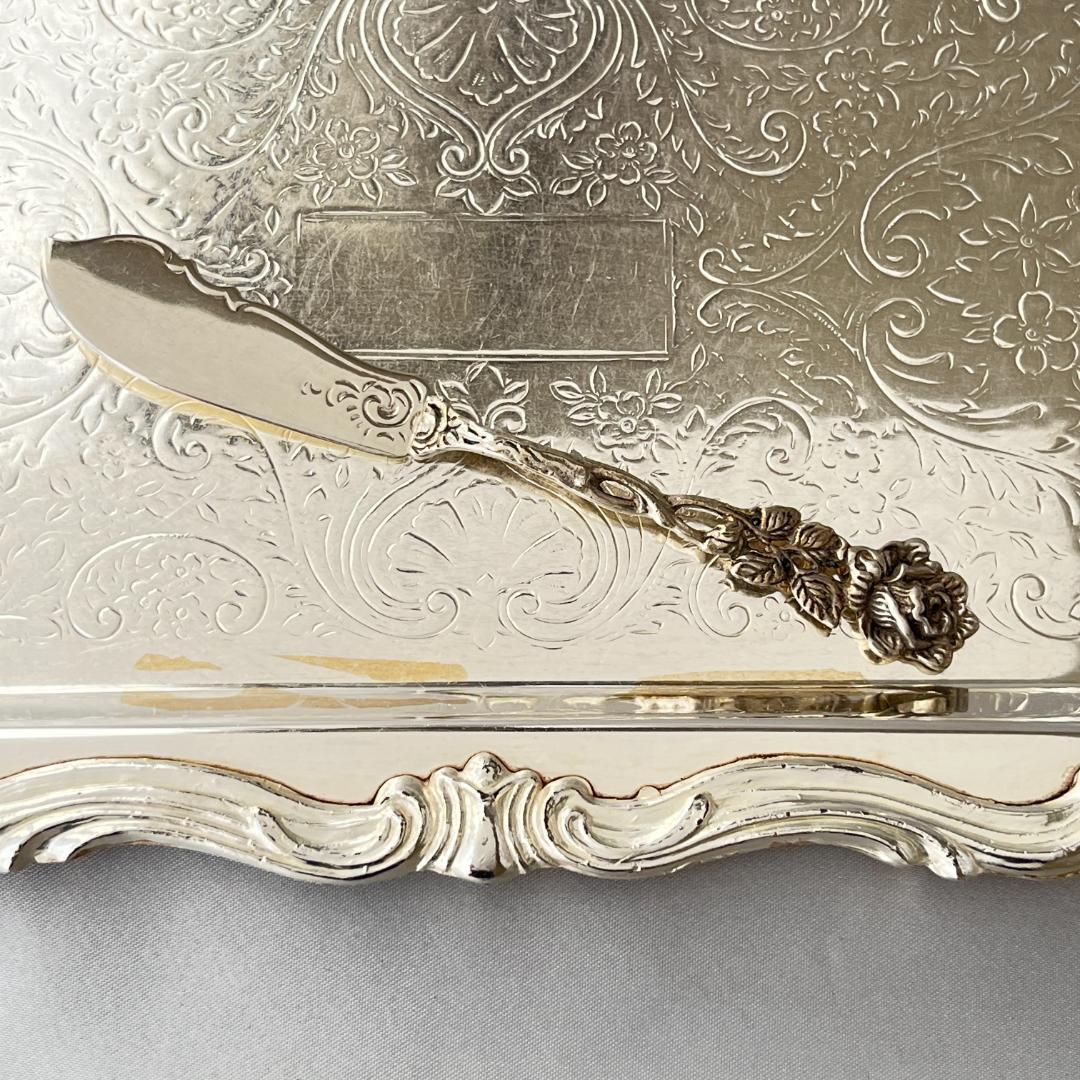 【 Bodemer】薔薇のバターナイフ 【純銀】 12.5cm