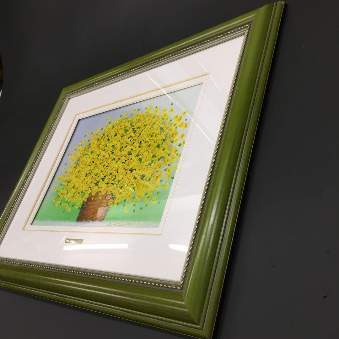 リームンロー 小花いっぱい(黄) 油彩 油絵 三浦昇 李文魯