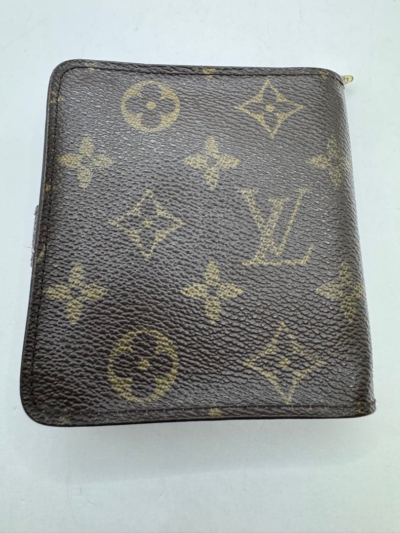 ルイヴィトン モノグラム コンパクトジップ 二つ折り 財布 茶色