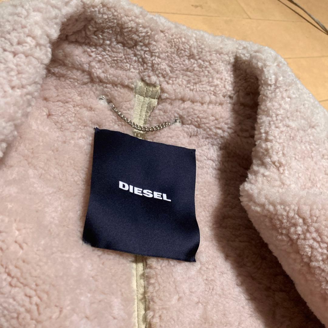 DIESEL ディーゼル 本革 ムートンコート レザージャケット 羊革