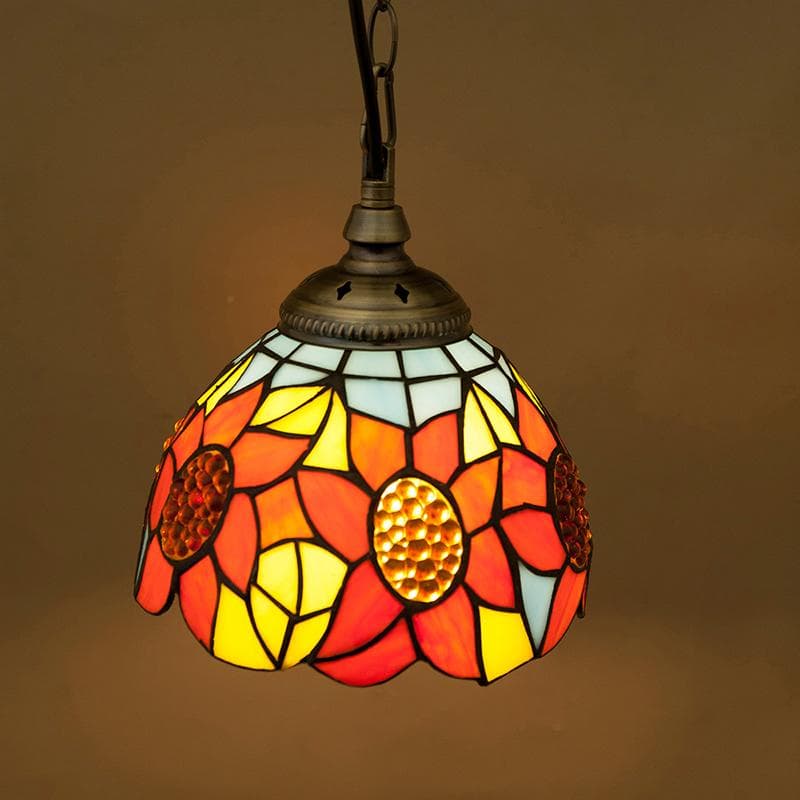 レトロ調 ペンダントライト【LED電球付属】 ティファニー ランプ フラワー