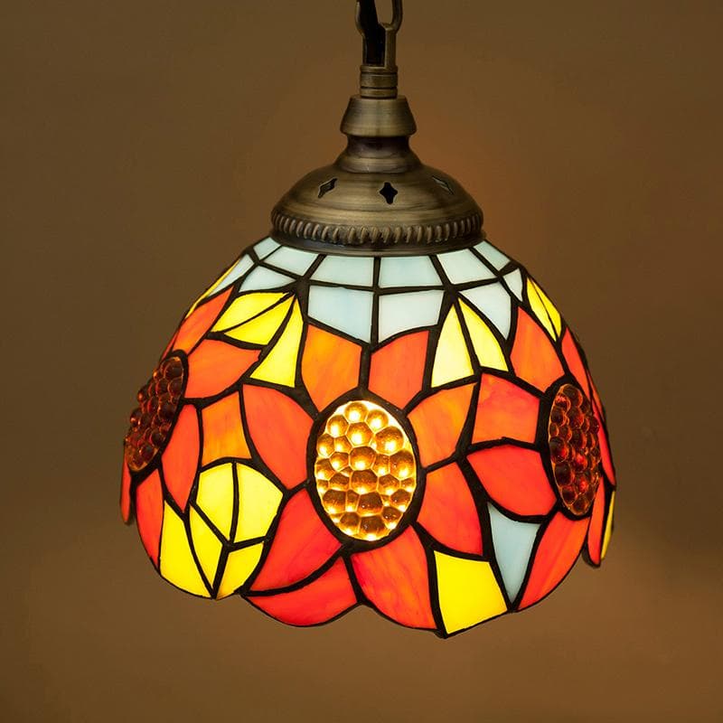 レトロ調 ペンダントライト【LED電球付属】 ティファニー ランプ フラワー