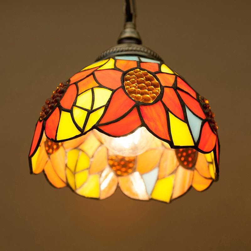 レトロ調 ペンダントライト【LED電球付属】 ティファニー ランプ フラワー