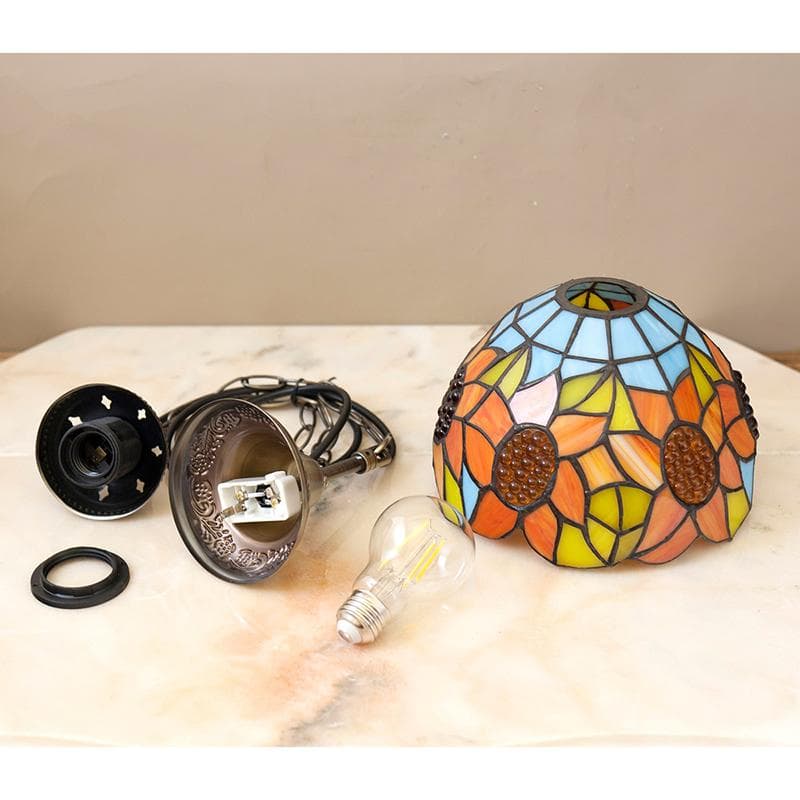 レトロ調 ペンダントライト【LED電球付属】 ティファニー ランプ フラワー