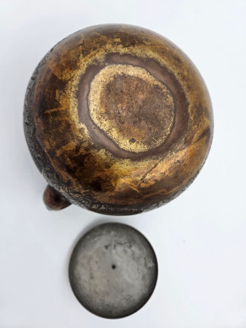 徳川家伝来 三つ葉葵紋 金銅薬缶 大名道具 煎茶道具 湯沸 時代物 骨董品