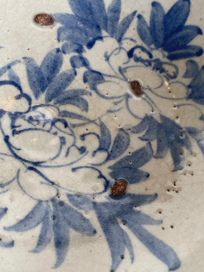 中国 美術 唐物 古玩 宋 元 明 清期 古染付 青絵 青花 大鉢 深鉢 牡丹