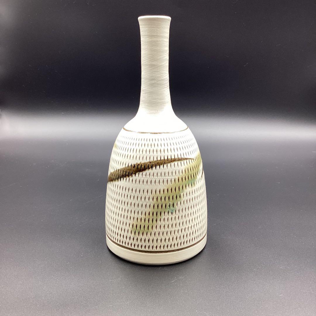 小石原焼　花入れ　飛カンナ　鶴首花入　新品　箱無し