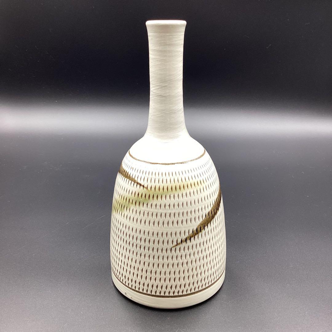 小石原焼　花入れ　飛カンナ　鶴首花入　新品　箱無し