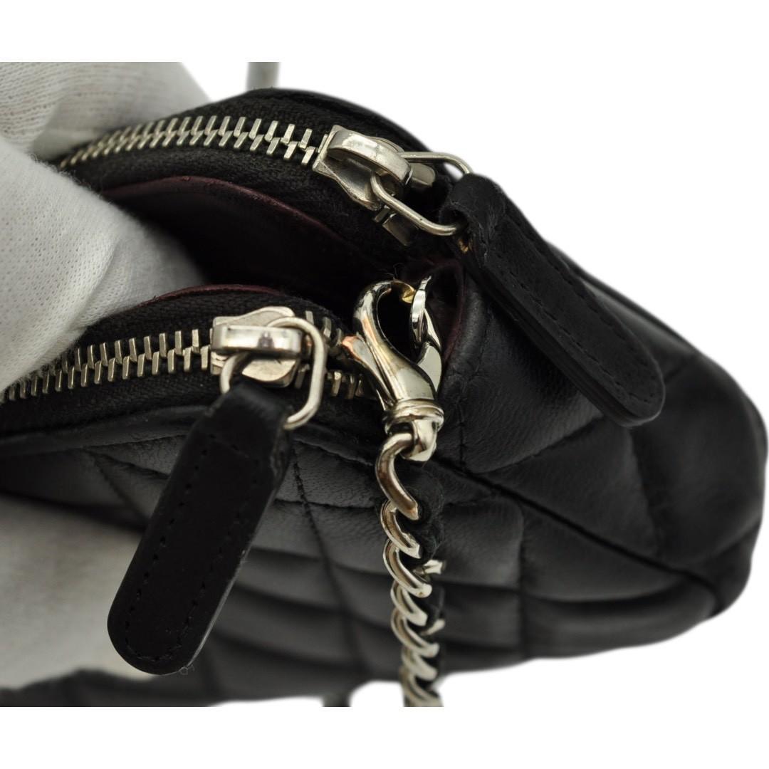 CHANEL シャネル マトラッセ チェーンウォレット ラムスキン 黒